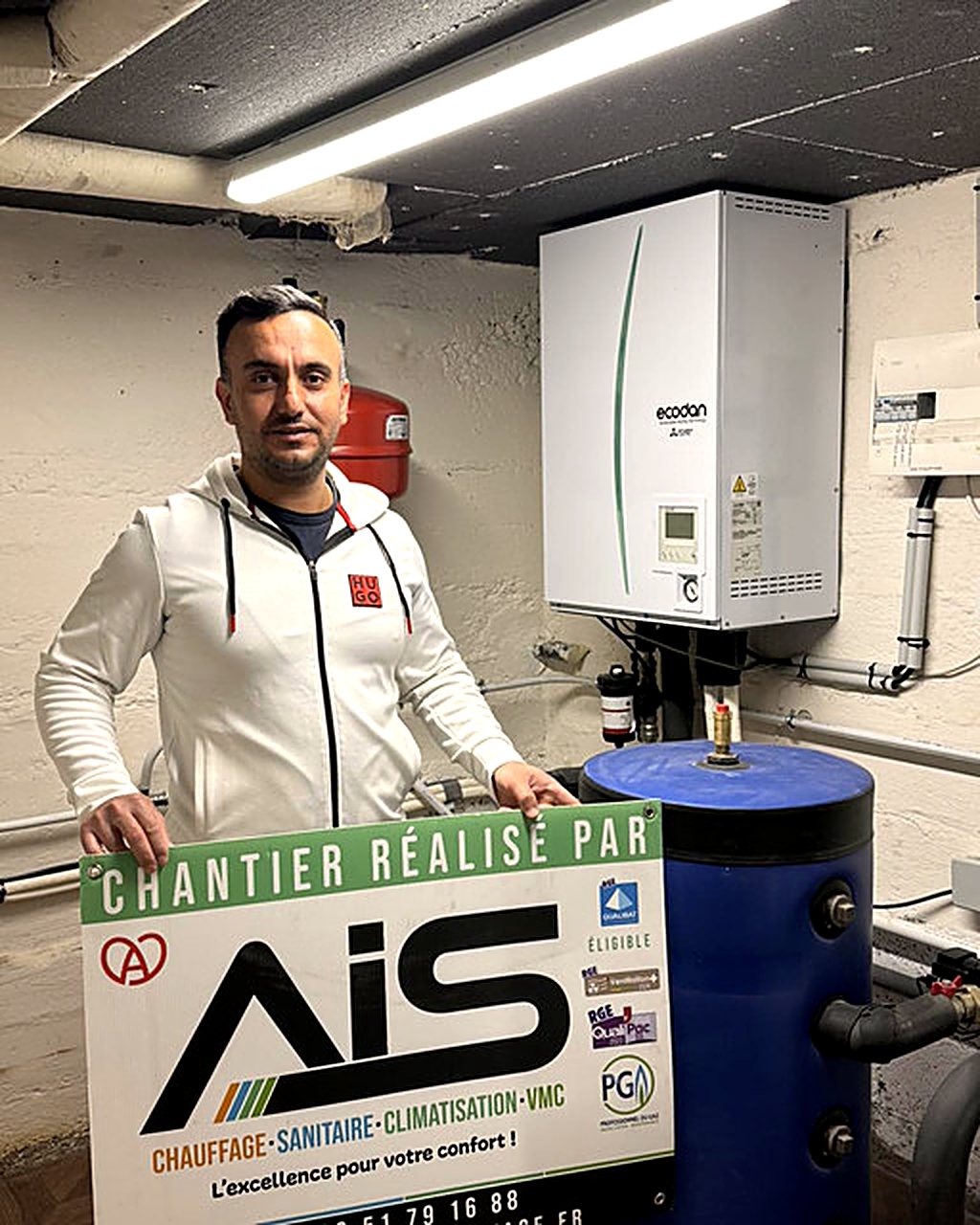 Chantier PAC certifié RGE livré par AIS Chauffage