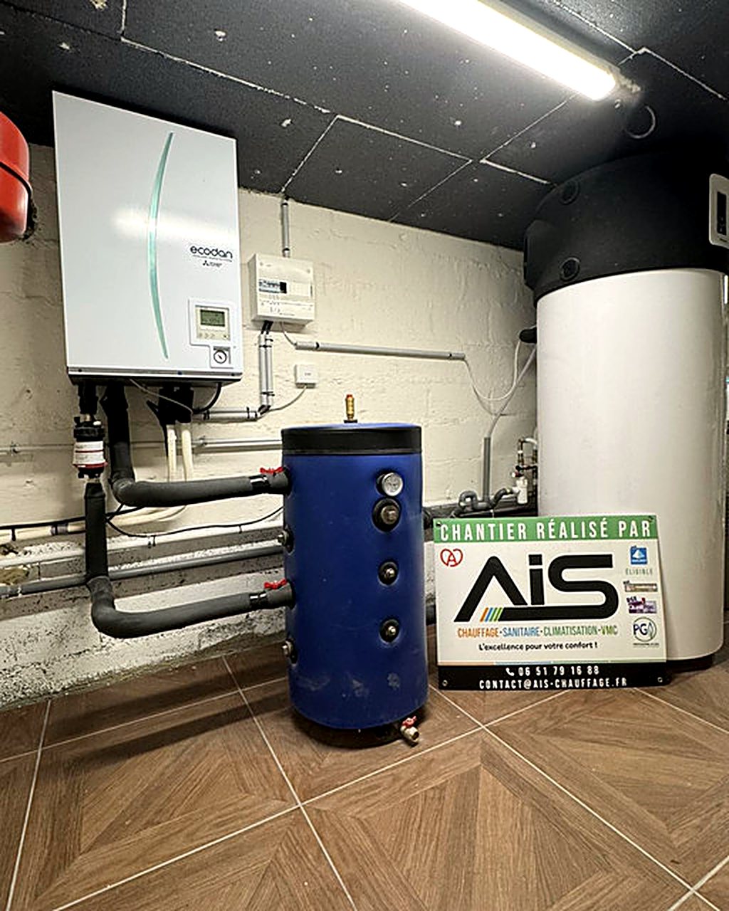 Pompe à chaleur Mitsubishi Ecodan installée par AIS Chauffage